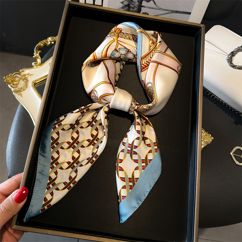 Face Scarf Mask - Foulard carré de luxe pour femme,